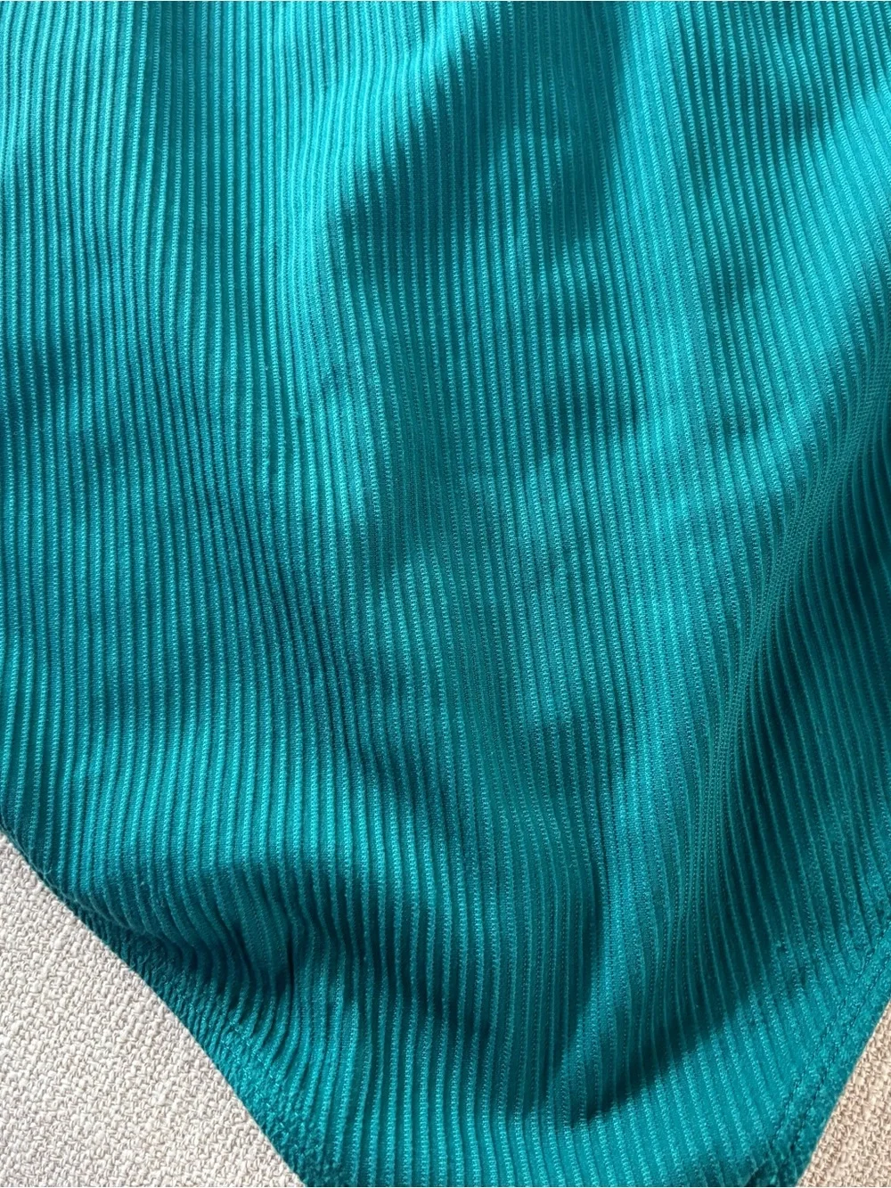 Teal Ribbed One-Piece Swimsuit Girls 17/18